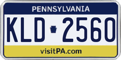 PA license plate KLD2560