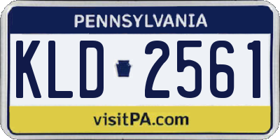 PA license plate KLD2561