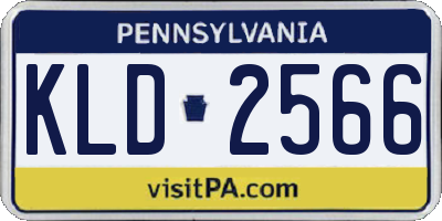 PA license plate KLD2566