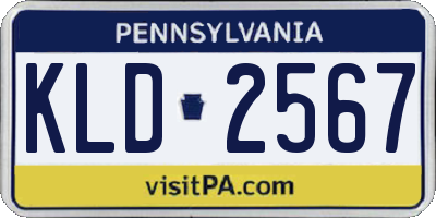 PA license plate KLD2567