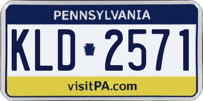 PA license plate KLD2571