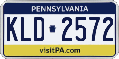 PA license plate KLD2572