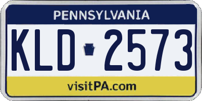PA license plate KLD2573