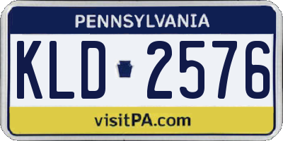 PA license plate KLD2576