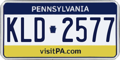 PA license plate KLD2577