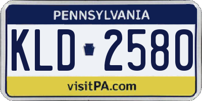 PA license plate KLD2580