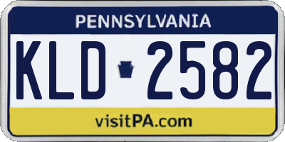 PA license plate KLD2582