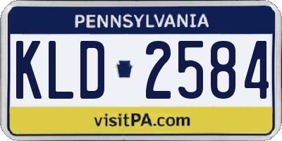 PA license plate KLD2584