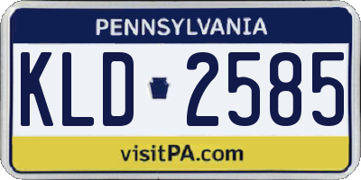 PA license plate KLD2585