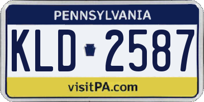 PA license plate KLD2587