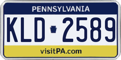 PA license plate KLD2589