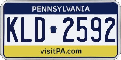 PA license plate KLD2592