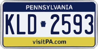 PA license plate KLD2593