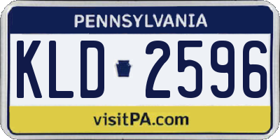 PA license plate KLD2596