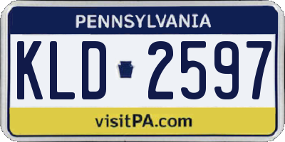 PA license plate KLD2597