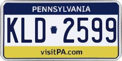PA license plate KLD2599