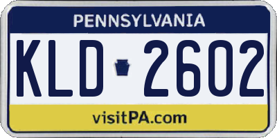 PA license plate KLD2602