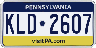 PA license plate KLD2607