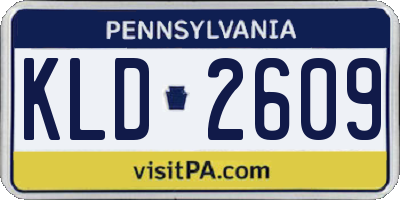 PA license plate KLD2609