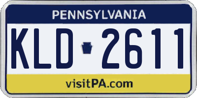 PA license plate KLD2611