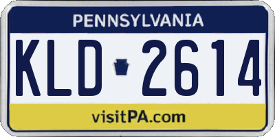 PA license plate KLD2614