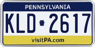 PA license plate KLD2617