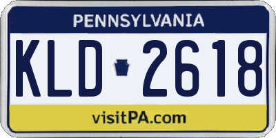 PA license plate KLD2618