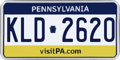 PA license plate KLD2620