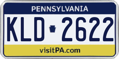 PA license plate KLD2622