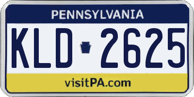 PA license plate KLD2625