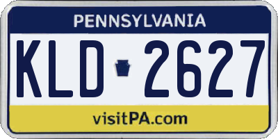 PA license plate KLD2627