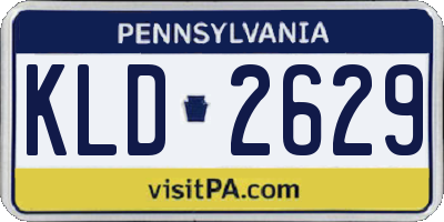 PA license plate KLD2629