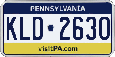 PA license plate KLD2630