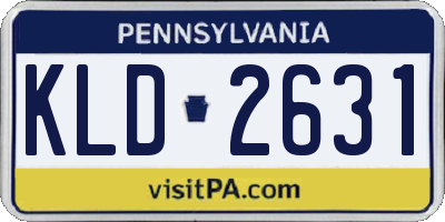 PA license plate KLD2631