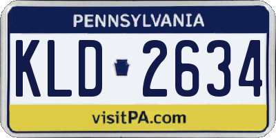 PA license plate KLD2634