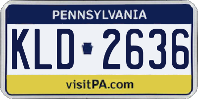 PA license plate KLD2636