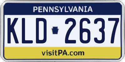 PA license plate KLD2637