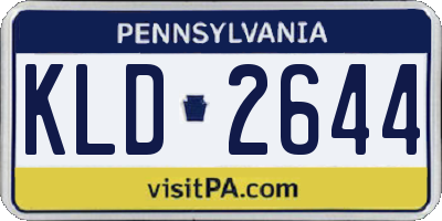 PA license plate KLD2644