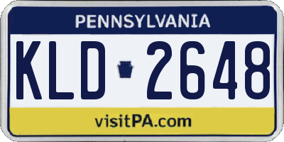 PA license plate KLD2648