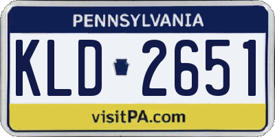 PA license plate KLD2651