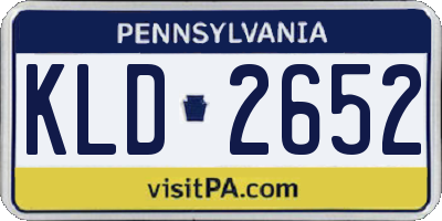 PA license plate KLD2652