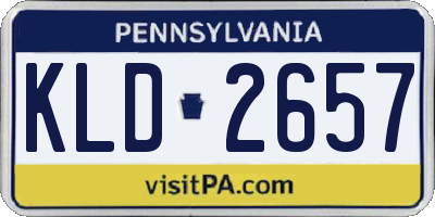 PA license plate KLD2657