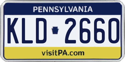 PA license plate KLD2660