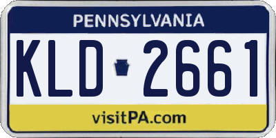 PA license plate KLD2661