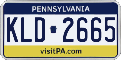 PA license plate KLD2665