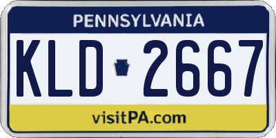 PA license plate KLD2667