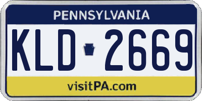 PA license plate KLD2669