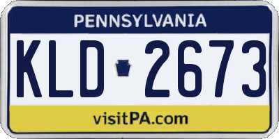 PA license plate KLD2673