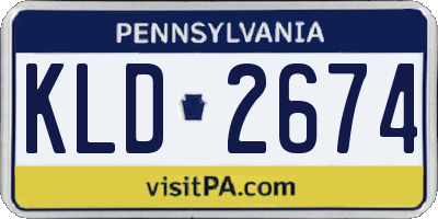 PA license plate KLD2674