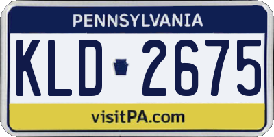 PA license plate KLD2675